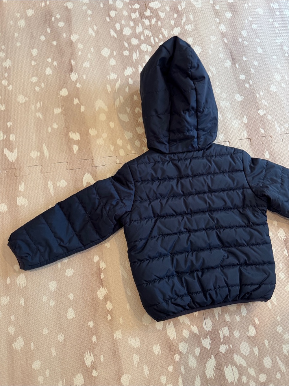 Nike Toddler Boys Puffer Jacket 2T Navy Red Hooded Zip Coat Winter - Picture 9 of 9